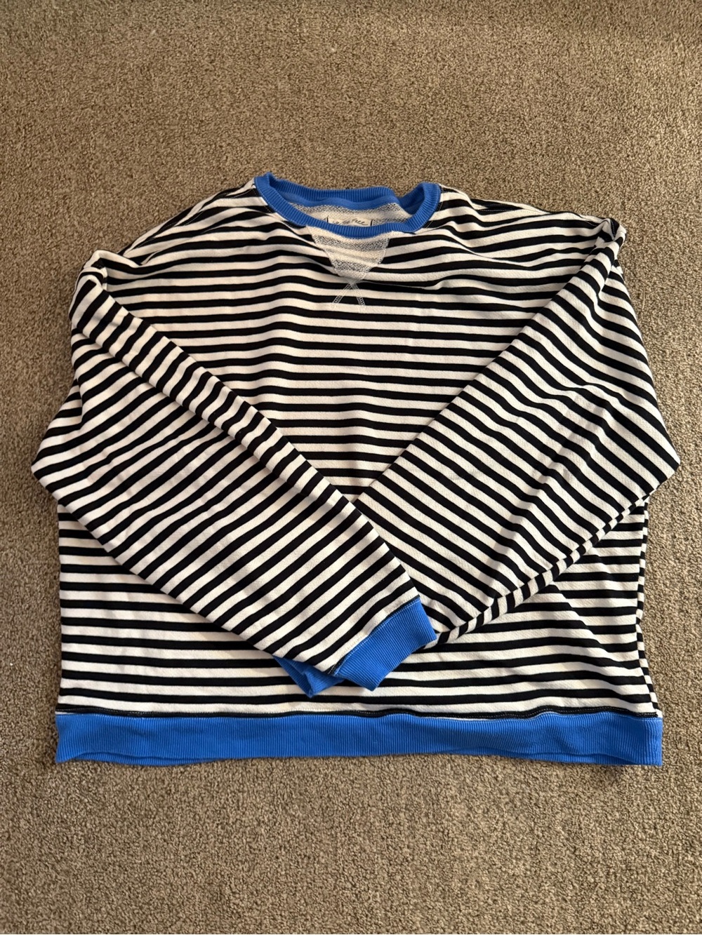 Free People Classic Striped Oversized Crewneck